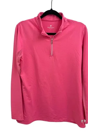 Bette & Court Pullover Athletic Quarter Zip Athletic Long Sleeve Pink Large thumbnail 1