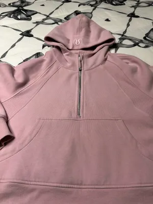Lululemon scuba half zip peony, colored, pink oversized hoodie thumbnail 2
