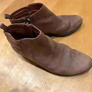 Sorel leather zip ankle boot bootie brown sz 7.5 thumbnail 2