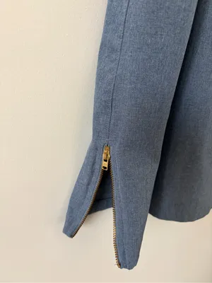 Albion Fit Cap Sleeve Chambray Going Places Athleisure Travel Casual Mini Dress M thumbnail 4