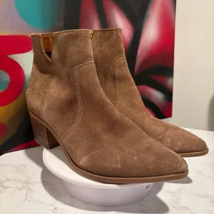 Franco Sarto Brown Suede Pointed Toe Ankle Booties Size 8.5 thumbnail 7