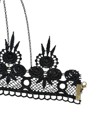 Victorian/Gothic Lace Choker Necklace Black thumbnail 5