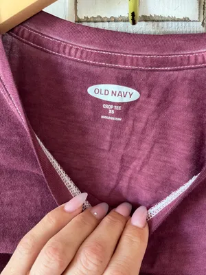 NWOT XS burgundy crop top boxy tee thumbnail 2