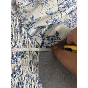 Blue Smocked Floral Toile Puff Sleeve Maxi Dress Cottagecore Ruffle Modest Sz 6 thumbnail 6