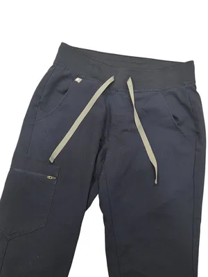 Figs Navy Blue Jogger Scrub Pants XS petite Drawstring Waist Pockets small flaw thumbnail 7