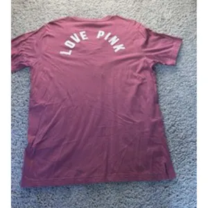 Victoria's Secret PINK Lace Up Tee Maroon Purple Dog Logo Shirt L thumbnail 3