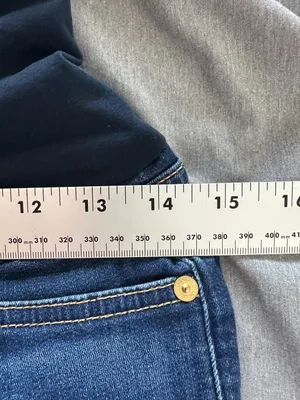 7 For All Mankind Maternity Skinny Jeans Size 26 Dark Wash Full Belly Panel thumbnail 7