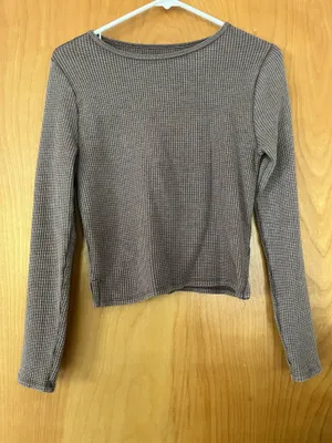 Full length brown long sleeve Top Size M thumbnail 1