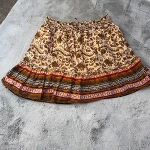 Beachlunchlounge Collection‎ Floral Paisley Cotton Mini Skirt Smocked Waist L thumbnail 11
