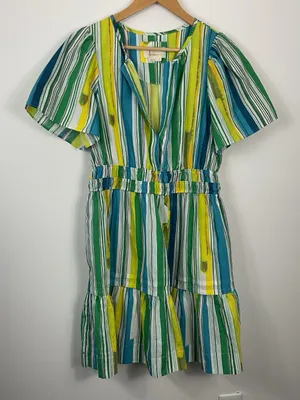 Anthropologie The Somerset Striped Mini Dress Womens Size Large thumbnail 1