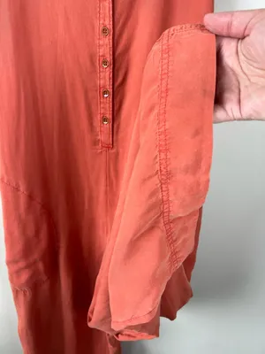 Anthropologie Saturday Sunday Ilene Button Front Jumpsuit Orange Pockets Fall Sm thumbnail 9