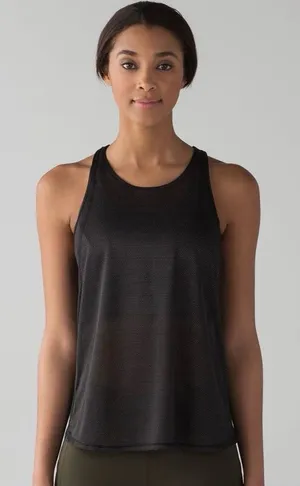 Lululemon 6‎ Pushing Limits Black Racerback Workout Lounge Yoga Casual Tank Top thumbnail 1