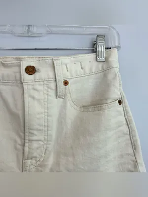 Madewell Ivory Raw Hem The Perfect Denim Jean High Wasited Frayed Shorts Size 25 thumbnail 3