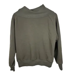 Athleta Sweatshirt XS Retro Plush Quarter Zip Olive Green Oversized Collar thumbnail 6