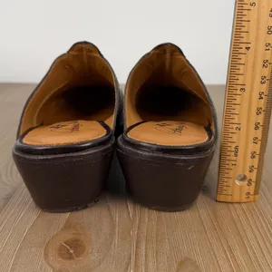 Patricia‎ Nash Turquoise Brown Tooling Leather Mule Pointed Toe Western Shoes 6 thumbnail 6