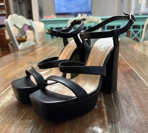 Y Not Y2K Black Platform Heels Size 9 thumbnail 1