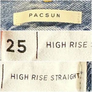 PacSun Checkerboard High-Rise Button Fly Straight Leg Crop Jeans Size 25 thumbnail 6