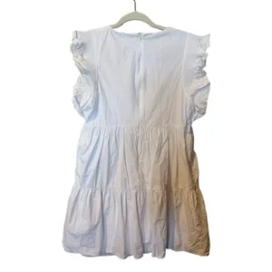 English Factory White Ruffle Tiered Mini Dress Size M Coastal Preppy thumbnail 4