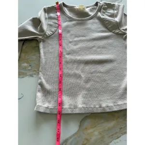 Maeve Anthropologie Pink Ribbed Long Sleeve Top Shoulder Patch‎ XS thumbnail 6