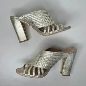 Tory Burch Brida Metallic Mule Sandals Size 8.5 thumbnail 3