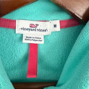 Vineyard Vines Sea Foam Green Soft Fleece Vest whale logo women’s size medium thumbnail 7