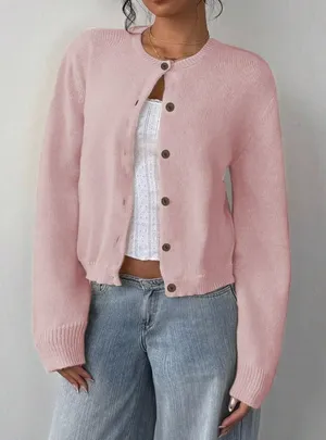 Pink Button Knit Cardigan thumbnail 1
