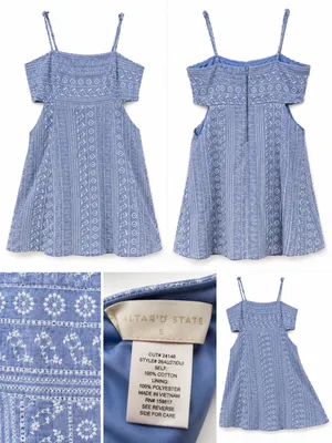 Altar’d State Blue embroidered cotton mini dress thumbnail 2