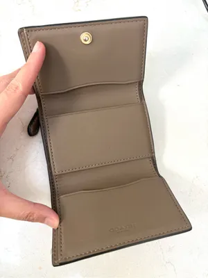 Coach Leather Wallet Classic Style Light Brown thumbnail 4