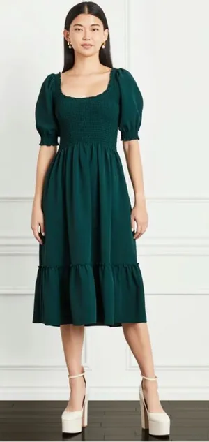 Hill House Home Louisa Nap Dress in green and emerald thumbnail 1