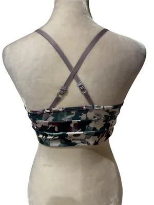 Joy Lab Camo Sports Bra in Green, Purple, Cream Camo thumbnail 3