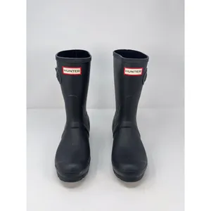 Hunter Womens Rain Boots Black Original Short Pull On Waterproof Outdoor US 6 thumbnail 2