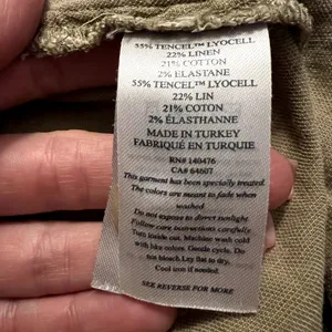 Faherty Arlie Tie Waist Linen Shorts Oakwood Khaki Size XL thumbnail 6