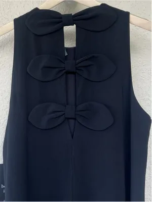 Tuckernuck Black Crepe Portia Dress M Bow Back Elegant Evening Party Resort Date thumbnail 9