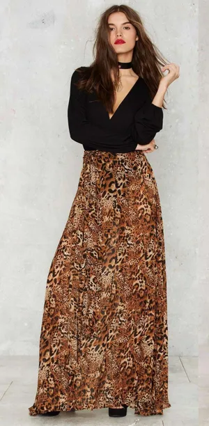 LIONESS NWT Princess Polly/ Nasty gal leopard animal print chiffon High Waisted maxi skirt thumbnail 7