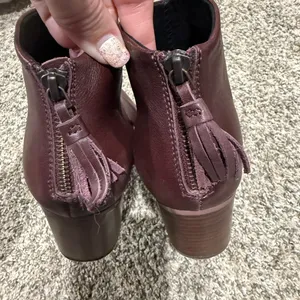 Toms Leila oxblood leather booties size 9.5 thumbnail 6