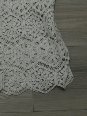 White Crochet Maxi Swim Cover Up Skirt Women’s Small thumbnail 5
