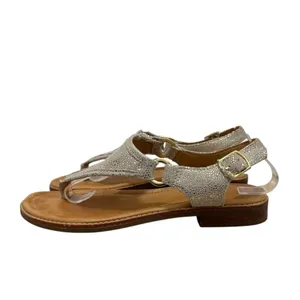 Sperry Abbey‎ Sparkle Platinum Leather Buckle Sandals 8 thumbnail 3