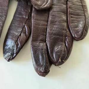 Leather vintage gloves brown size XS thumbnail 5