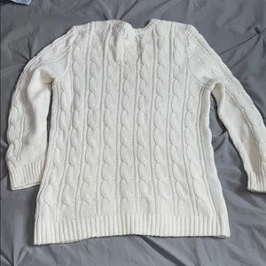 Hollister Women's White Cable Knit Sweater thumbnail 2