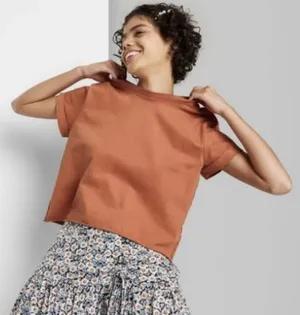 Wild Fable - Women's Short Sleeve Crop Top- Small, New thumbnail 3