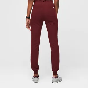 Figs Zamora Jogger Scrub Pants Burgundy Drawstring Waist Slim Fit Large Tall thumbnail 4