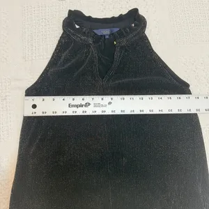Rachel Roy small metallic shimmer pleated sleeveless keyhole top TS 3086 thumbnail 5