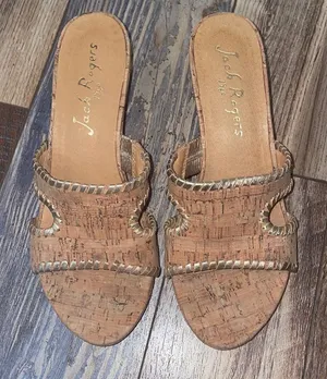 Jack Rogers Sloane Mid Wedge - Cork/Gold thumbnail 1