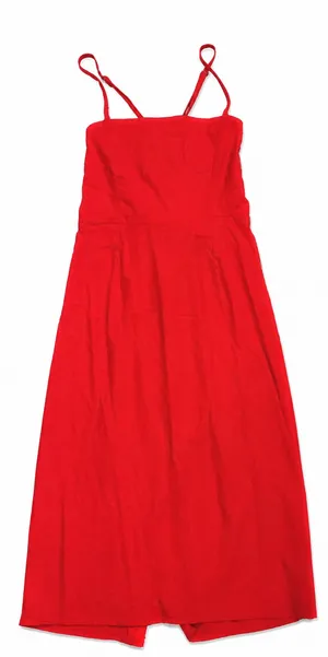Wild Fable Red Linen Blend Corset Back Midi Dress Criss Cross Back Size, 10 thumbnail 1
