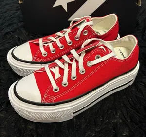 CONVERSE Ctas Lift double tack OX red platform shoes sneakers women’s 9 new thumbnail 1