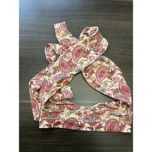 Tiger Mist Pink Paisley Print Criss Cross Boho Wrap Halter Top Women’s Size XS thumbnail 3