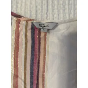 Rails Madison Ruffle Tie Wrap Mini Dress Jewel Stripe Metallic Size Large thumbnail 2