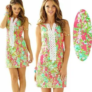 Lilly Pulitzer Cathy Shift Dress Flamingo Pink Southern Charm 0 Lace 100% Cotton thumbnail 2