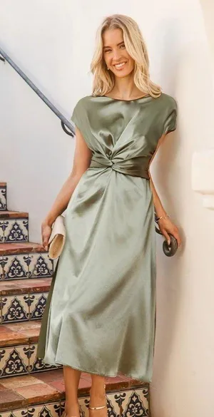 Cupshe Green Maxi Wrap Dress thumbnail 1