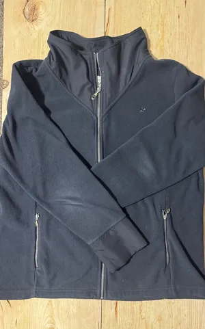 Old Navy Womens XL Black/Grey Full Zip‎ Fleece Jacket Mixed Media Mock Neck thumbnail 1